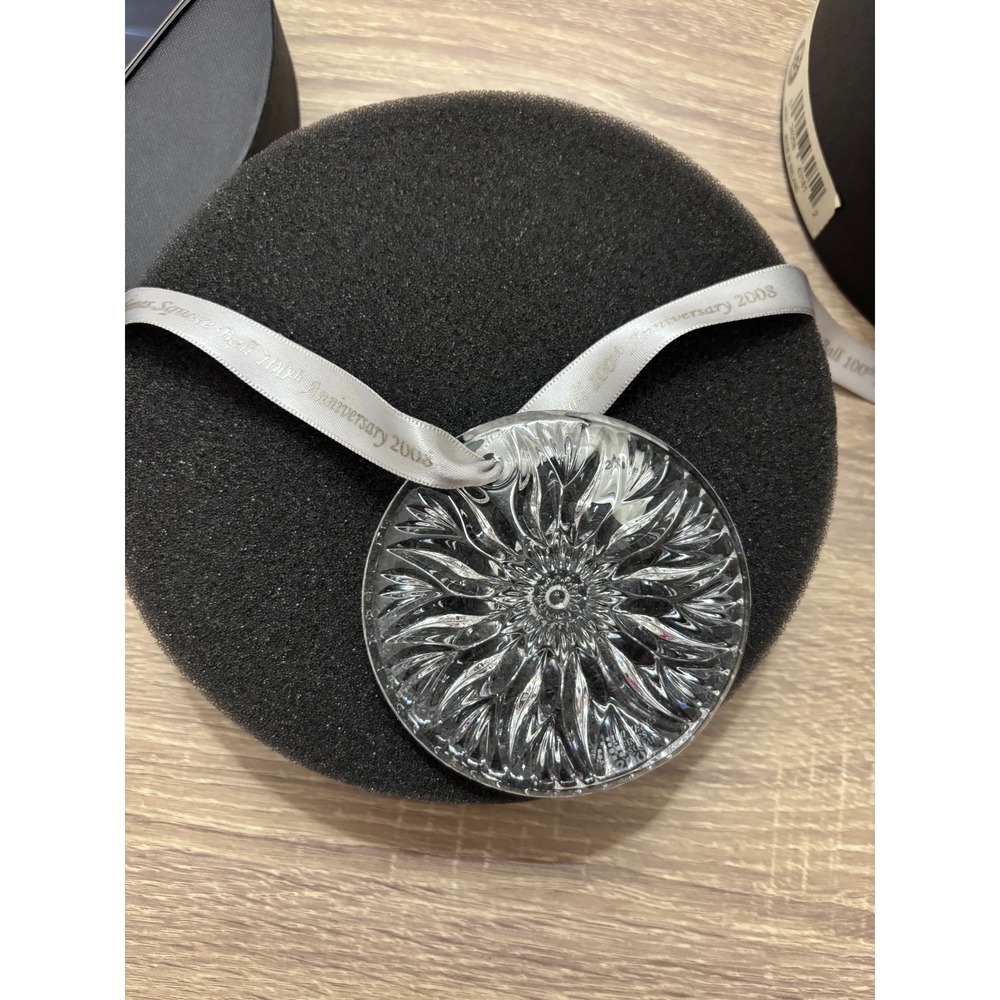 Waterford Crystal Disc Ornament 2008 Times Square Ball 100th Anniversary